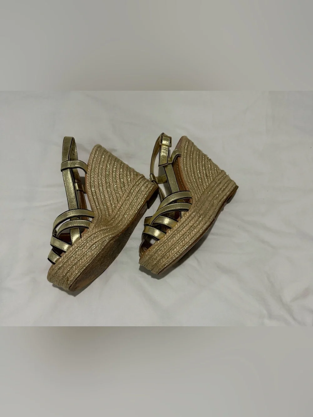 kate spade Metallic Gold Wedge Espadrille Sandals